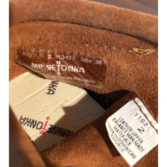 Minnetonka Moccasins Leather Braid Bootie - Brown - Infant Size 2 - Picture 6 of 6